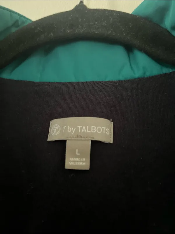 Talbots Teal Blue Quilted Puffer Vest Large Outdoors Hiking Lightweight Travel - Image 4