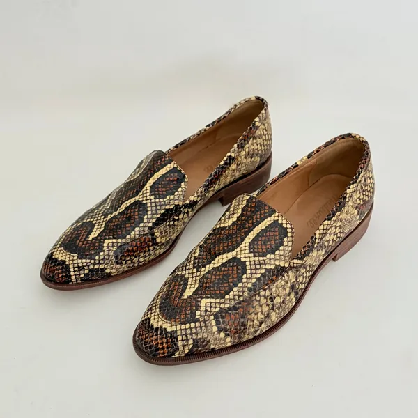 MADEWELL The Frances Loafer Snake Embossed Leather Snakeskin Shoes Size 8.5 - Image 3