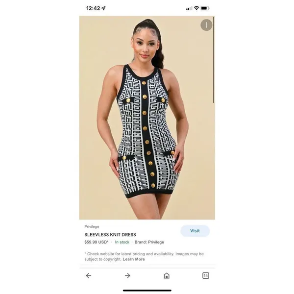 Immodel by HWA minidress size L NWT gold - Image 7