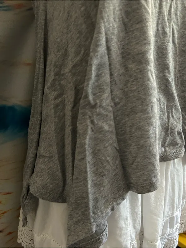 American Eagle Sleeveless Gray Tank & Lace Yoke SM - Image 6