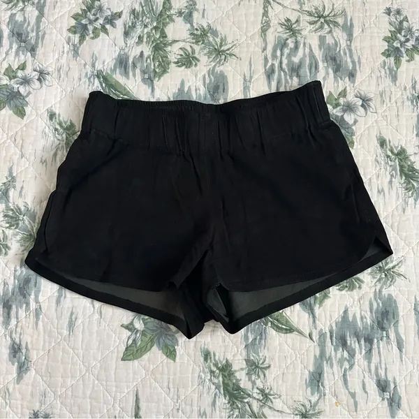Hudson Siouxsie Dolphin Suede Leather Stretch Shorts Black S Small Lamb Nubuck - Image 14