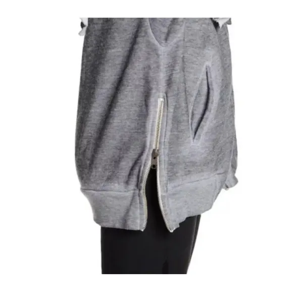 Wildfox Urban Outfitters Minka gray burnout full zip new oversized Sweatshirt - Image 6