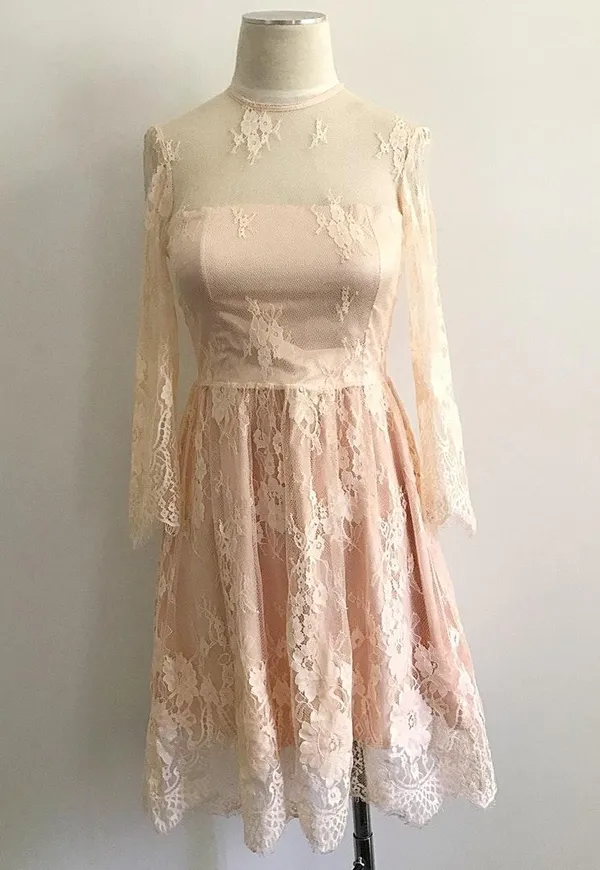 Sheer Neckline Lace Formal Dress - Image 2