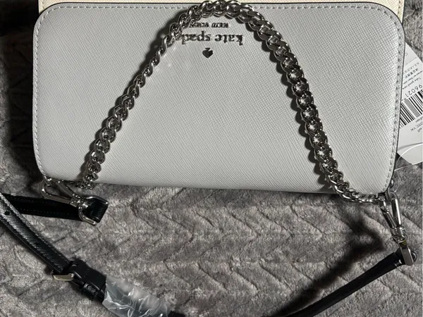 Kate Spade New York Madison Willow Mini Flap Crossbody Bag, platinum grey multi - Image 11