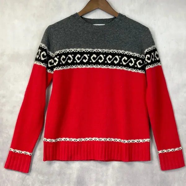 NorthWestBlue Women Fair Isle Lambswool Sweater Size S Nordic Apres Ski‎ Cabin - Image 12