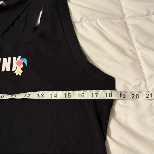 PINK Victoria's Secret Floral Logo Split-Back Tie Tank Size Medium (M) - Image 9