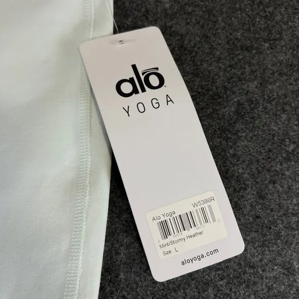 Alo Yoga Goddess Leggings Mint Stormy Heather Ribbed Colorblock W5386R Large NWT - Image 4