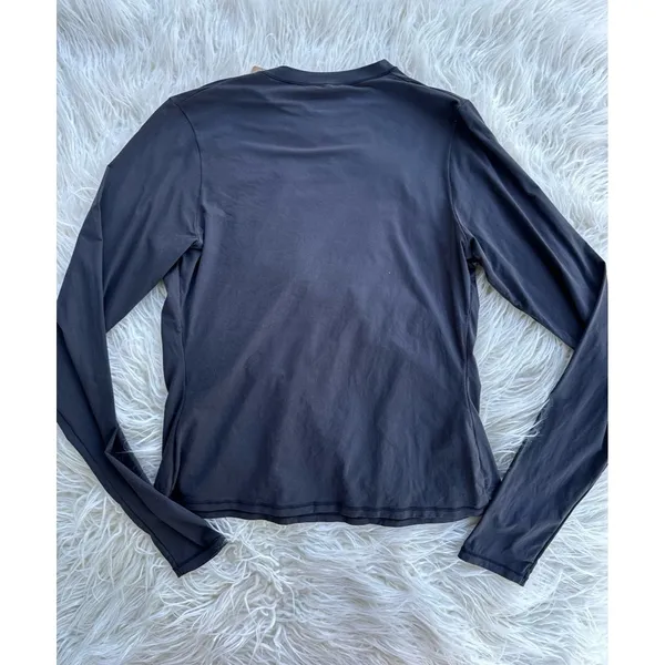 Skims Fits Everybody Long Sleeve T-Shirt Onyx Size Large - Image 6