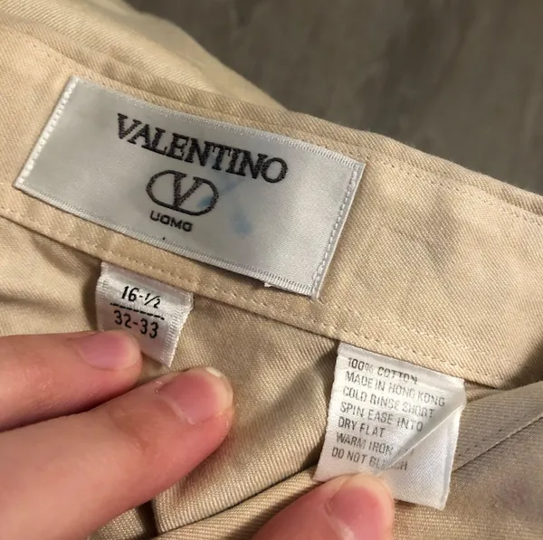 Valentino Garavani vintage tan button up dress shirt - Image 4