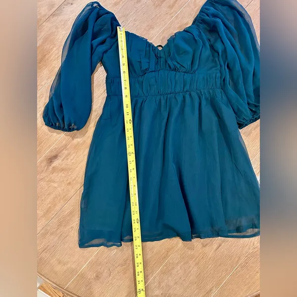 Lulu's Deep Teal Dress Medium - Image 9