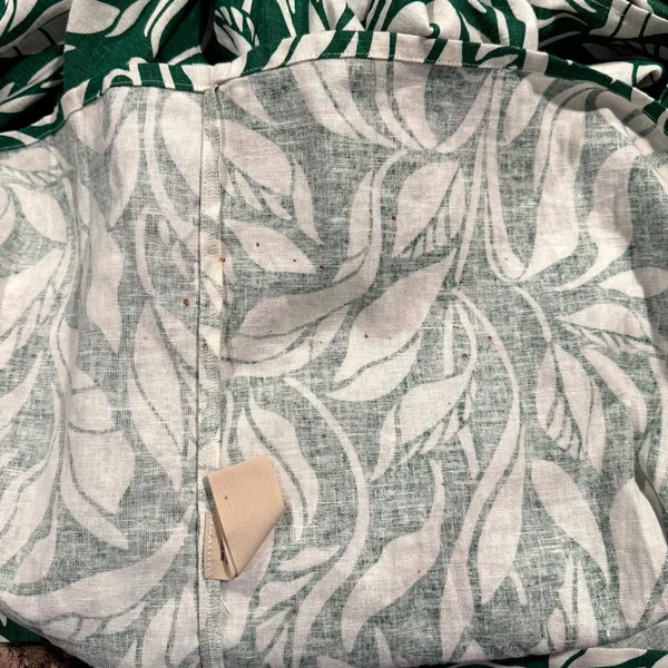 Soft Surroundings‎ Shirt Dress Steffi Linen Maxi Resort Button Up Leaf Green XL - Image 8