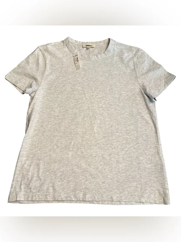 Madewell women’s Perfect Crewneck Tee Allday Jersey light heather gray Sz S NWT - Image 2