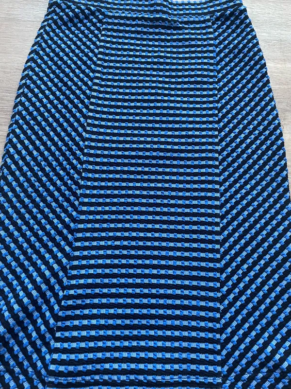 Maeve by Anthropologie Blue Black Textured Knit Pencil Skirt Size XS - Image 2
