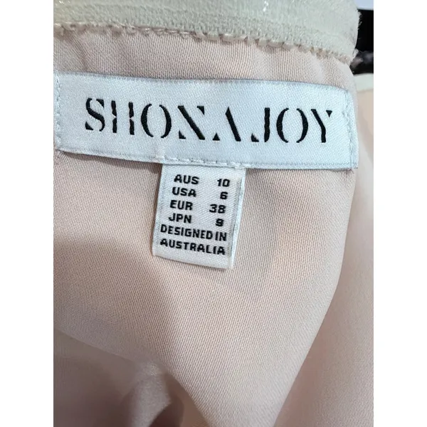 Shona Joy Blush Strapless Draped Cocktail Midi Dress Light Pink‎ 6 USA Wedding - Image 3