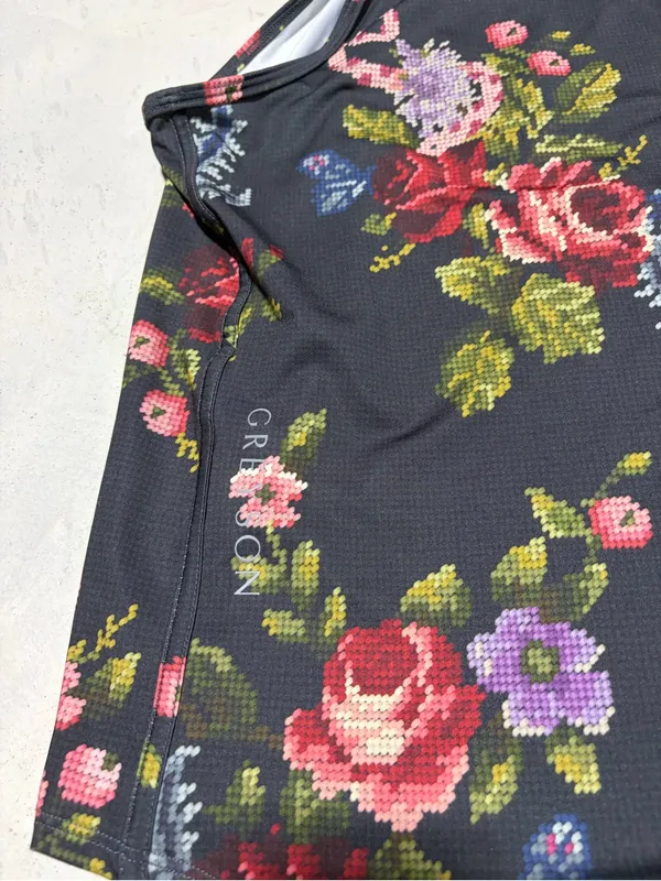 Greyson Floral Zip-Front Sleeveless polo golf Top small - Image 7