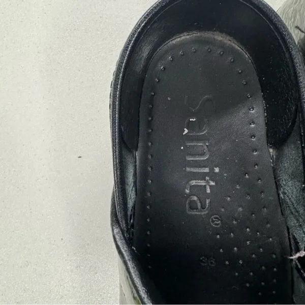 Sanita Green Croc Embossed Slip On Clogs Comfort Shoes Womens 36 Nursing Shoes - Image 4