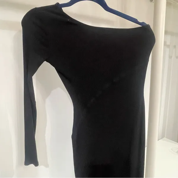 Naked Wardrobe Black Long Sleeve Dress - Image 2