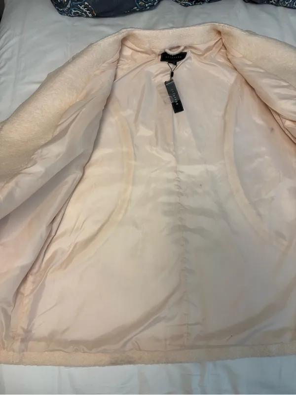Metaphor Women's Asymmetric Zip Wool-Blend Coat in Light Blush - Image 10