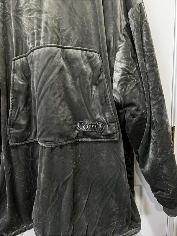 The Comfy Original Oversized Microfiber & Sherpa Wearable Blanket Gray One Size - Image 5