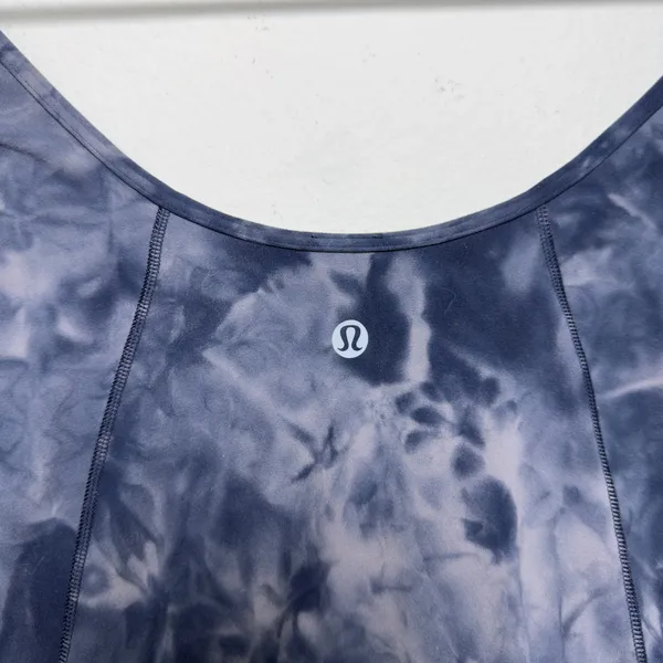Lululemon Women Align Tee Top 4 Diamond Dye Lunar Rock True Navy Cropped T-Shirt - Image 8
