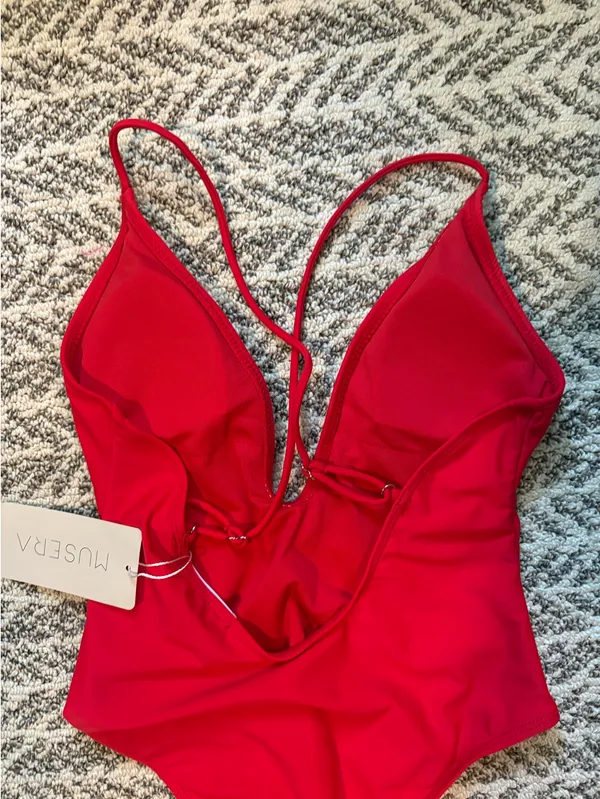 Red One Piece Swimsuit - Image 3
