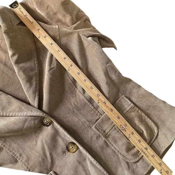 Kim Rogers Dark Academia Faux Suede Corduroy Blazer Jacket Two Button Pleated Pocket 10P - Image 14