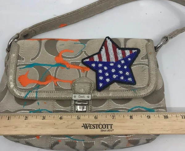 COACH Customized Tan Fabric Small Shoulder Bag - Image 4
