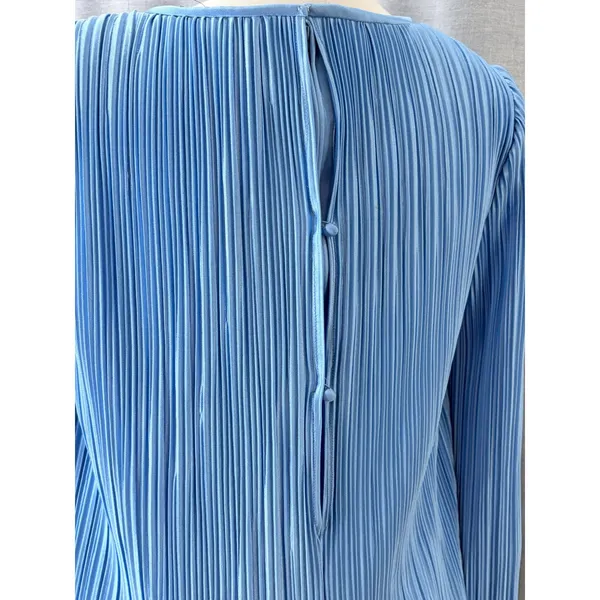 Vintage Mister Jay Blue Accordion Pleat Rosette‎ Mock 2pc Maxi Column Dress M - Image 8