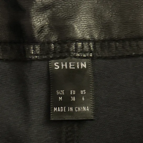 Shein Faux Leather Black Pants Wide-Leg - Image 2