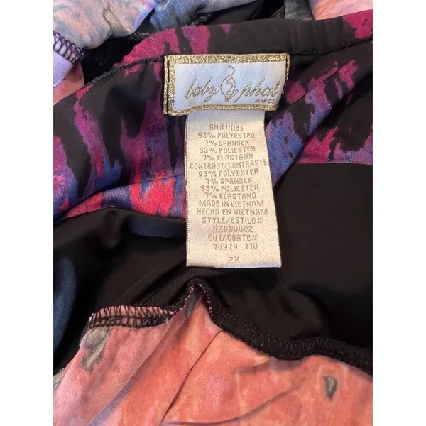 Baby Phat Womens Pink Black tie dye Sexy Flowy Maxi Halter Stretch 2X Dress #196 - Image 2