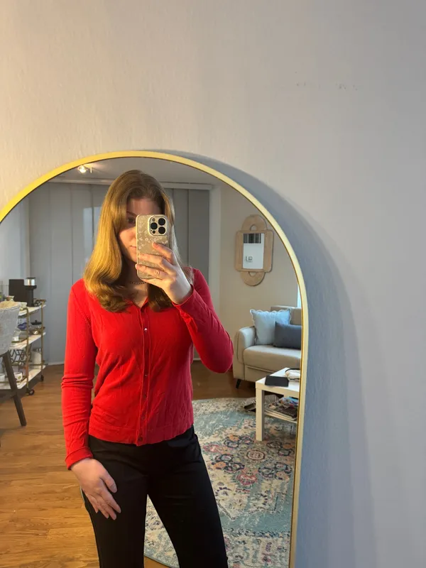 vintage red cardigan - Image 2