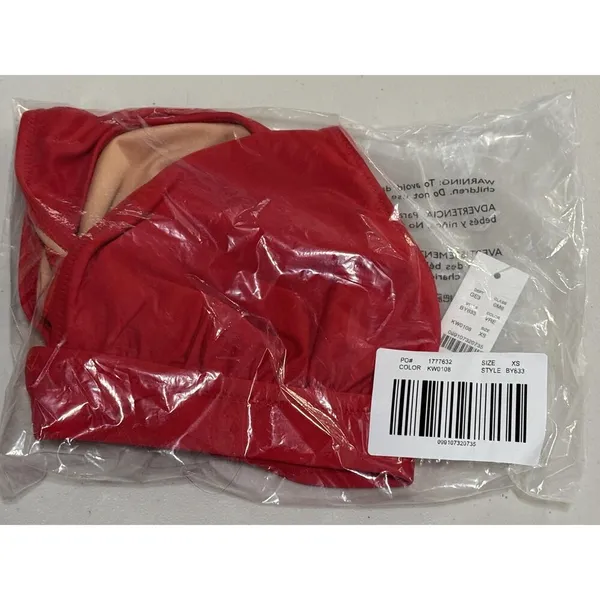NEW J. Crew DD Halter Tie-Back Bikini Top With Mesh BY633 Cerise Red Size XS - Image 11