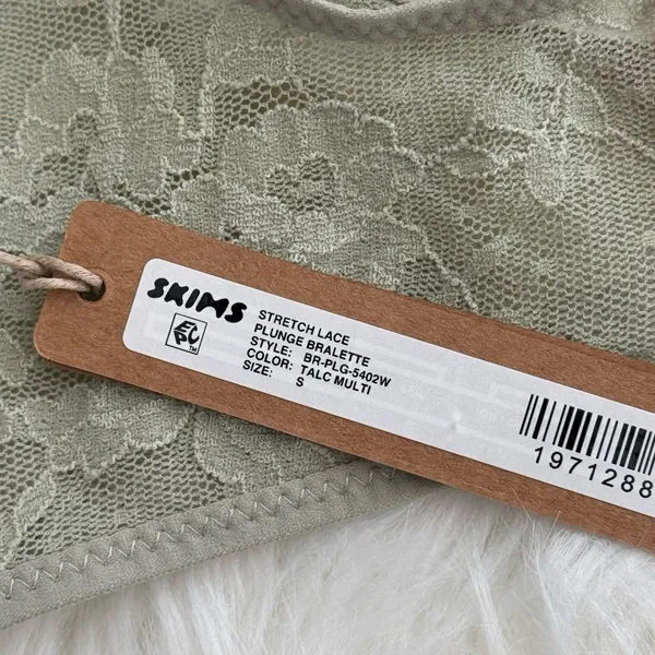 Skims Stretch Lace Plunge Bralette Talc Multi Size Small - Image 8