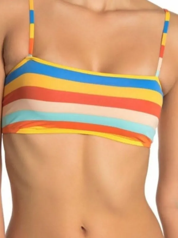 New The Bikini Lab Small Striped Bandeau Bikini Top NWT - Image 2