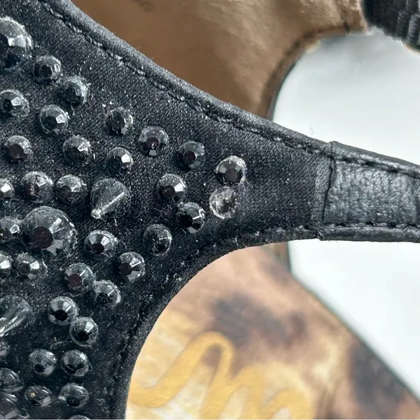 Sam Edelman Scarlett Black‎ and Gold Heels Size 7.5 - Image 12