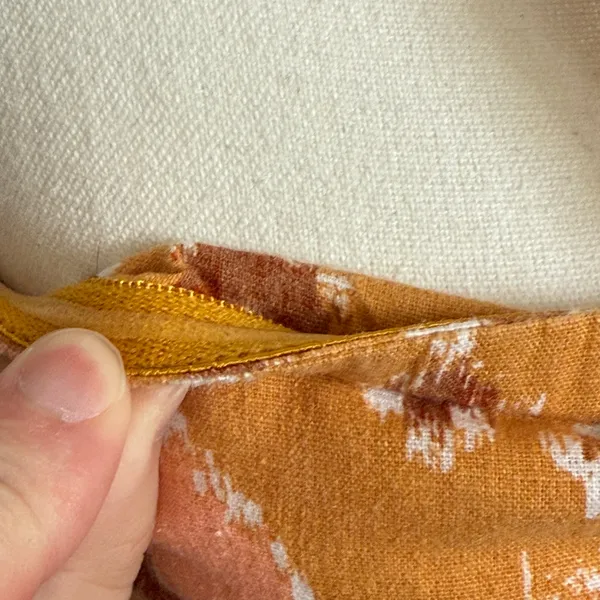 NWT Aerie Sz XS Linen Blend Halter‎ Maxi Dress Ikat Orange Pink Boho Braided - Image 7