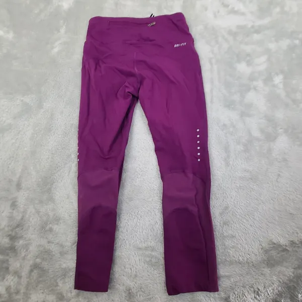 Women Nike Dri-Fit Wine Leggings Waist Back Hip and upper Waist‎ Pockets Size XS - Image 6