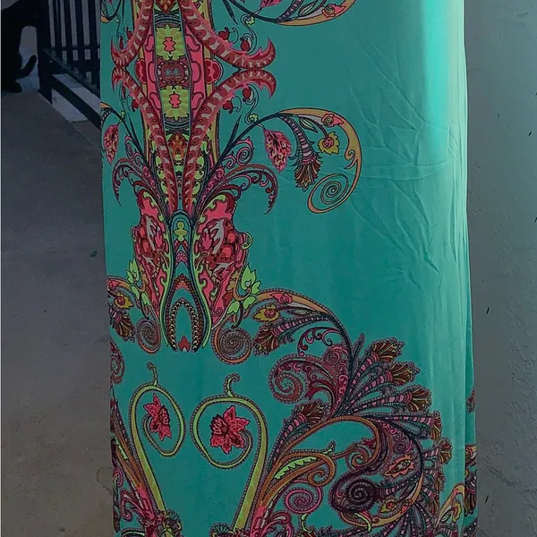 Turquoise Paisley Maxi Skirt Blue - Image 2