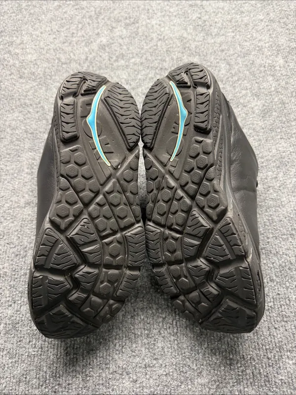 Hoka One One Black leather Walking Sneakers with Blue Lining - Image 5