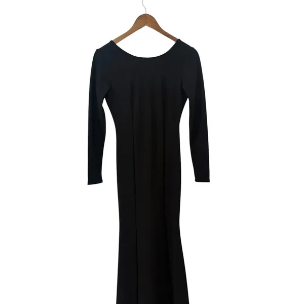 Lulus Wait For Me Black Long Sleeve Maxi Dress size Small NWT - Image 6