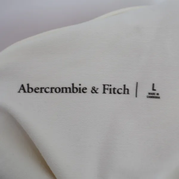 Abercrombie & Fitch Cream One Shoulder Long Sleeve Top Large - Image 3