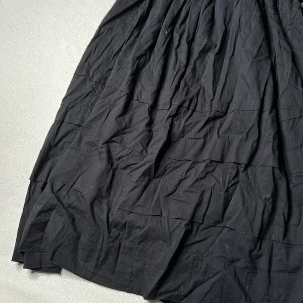 LoveShackFancy Black Tiered Cotton Midi Skirt - Image 5