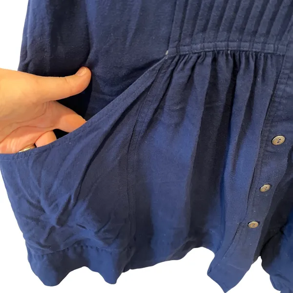 Anthropologie Dubois‎ Embroidered Tunic Dress Navy Size 8 EUC - Image 4