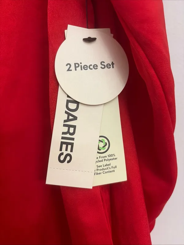 No Boundaries New!Red Satin Heart Pocket Pajama Set size M - Image 5