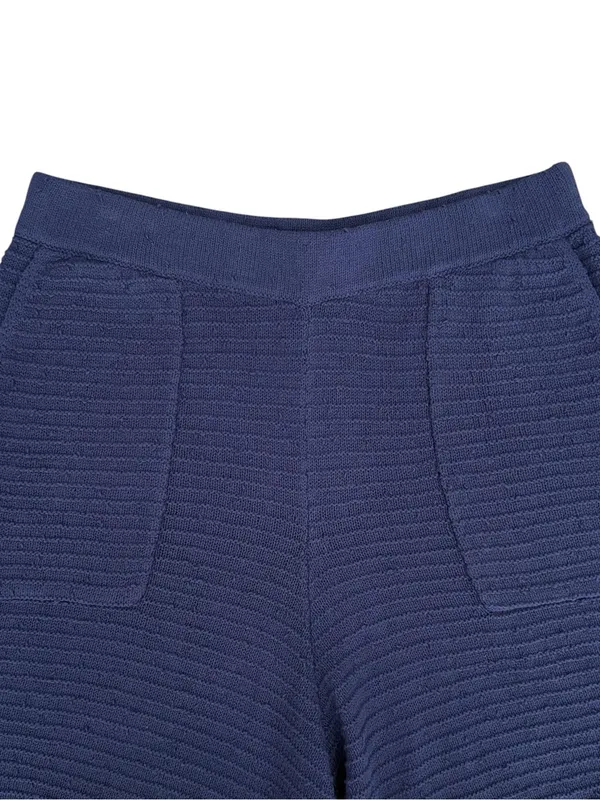Free People Beach Blue Carter Ribbed Knit V Neck Sweater Shorts Coop Set Large - Image 7