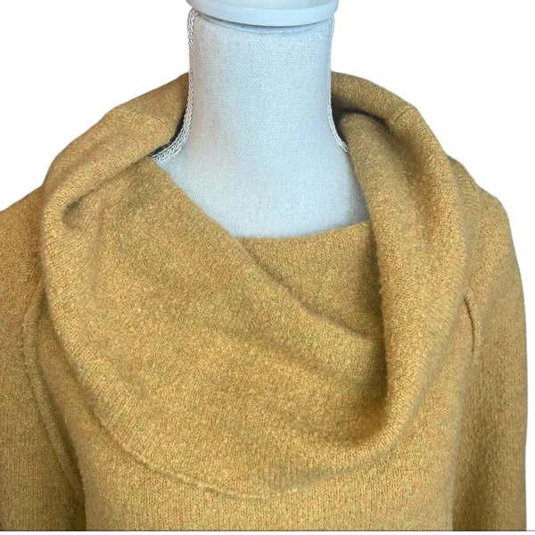 Free People Women's Echo Beach Pullover Yellow Knit Sweater Cowl Neck Size Small - Image 3