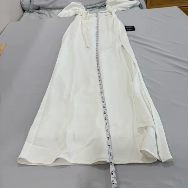 Lulus‎ Cue the Flirting White Puff Sleeve Cutout Maxi Dress Small NWT - Image 5