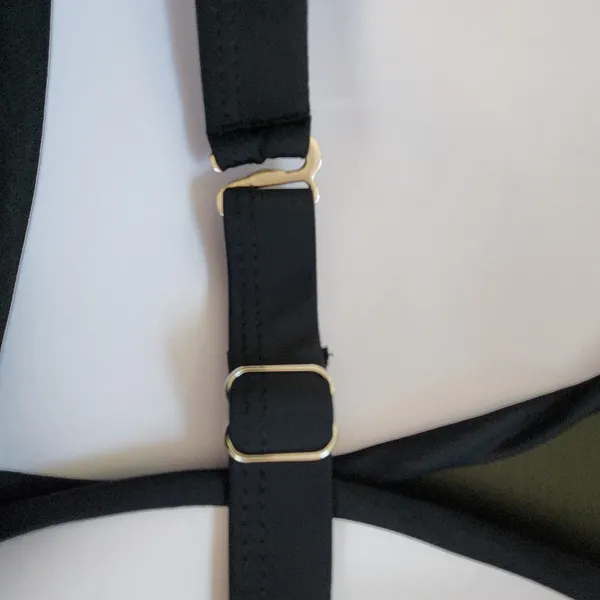 Yonique Black Bikini Top NWT Size Large Black Halter Swim Top - Image 4