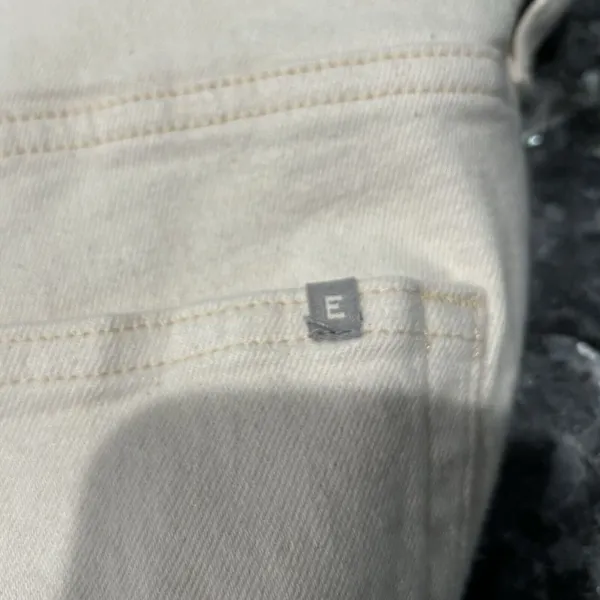 Everlane Cream Off-White Curvy Cheeky Organic‎ Jeans Denim Women's Size 35 Crop - Image 8