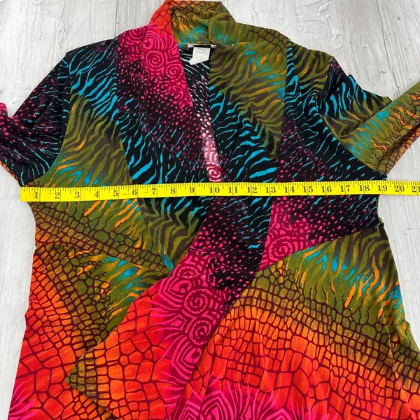 Jostar Slinky Knit Bolero Mid-Cut Long Sleeve Jacket Abstract Print Cardigan USA - Image 6